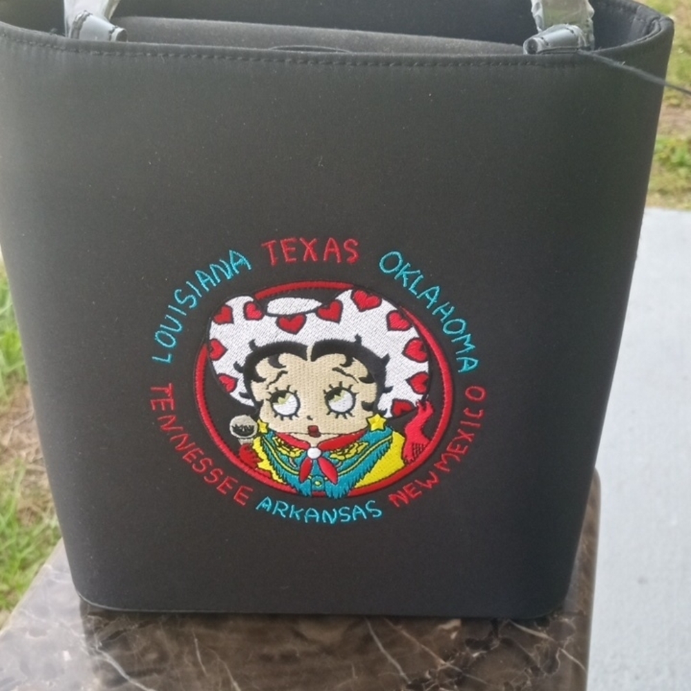 Black Embroidered Tote Bag